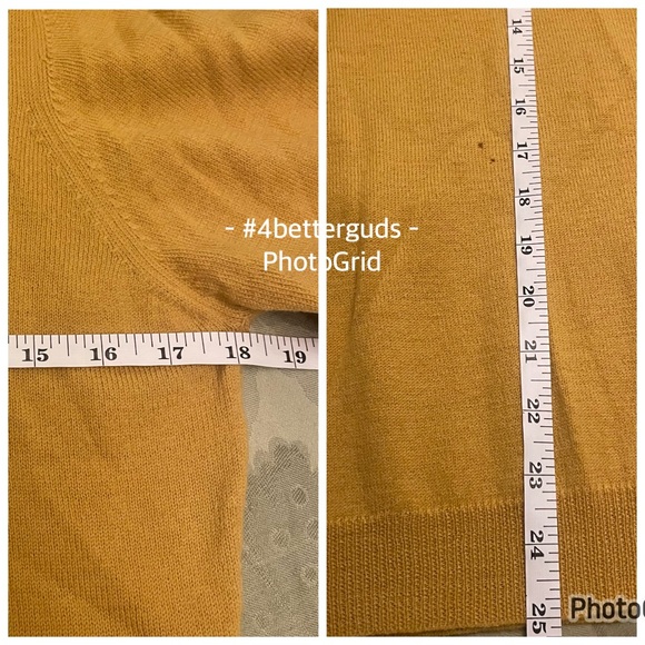 Brunella Gori 100% Fine Italian Merino Wool Lightweight Sweater Gold Large - Picture 10 of 16